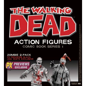 The Walking Dead Comic Version Action Figure 2-Pack Black & White Zombies PX 15 cm